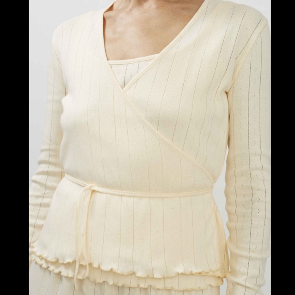 Organic Basics Ballerina Pointelle Wrap Top